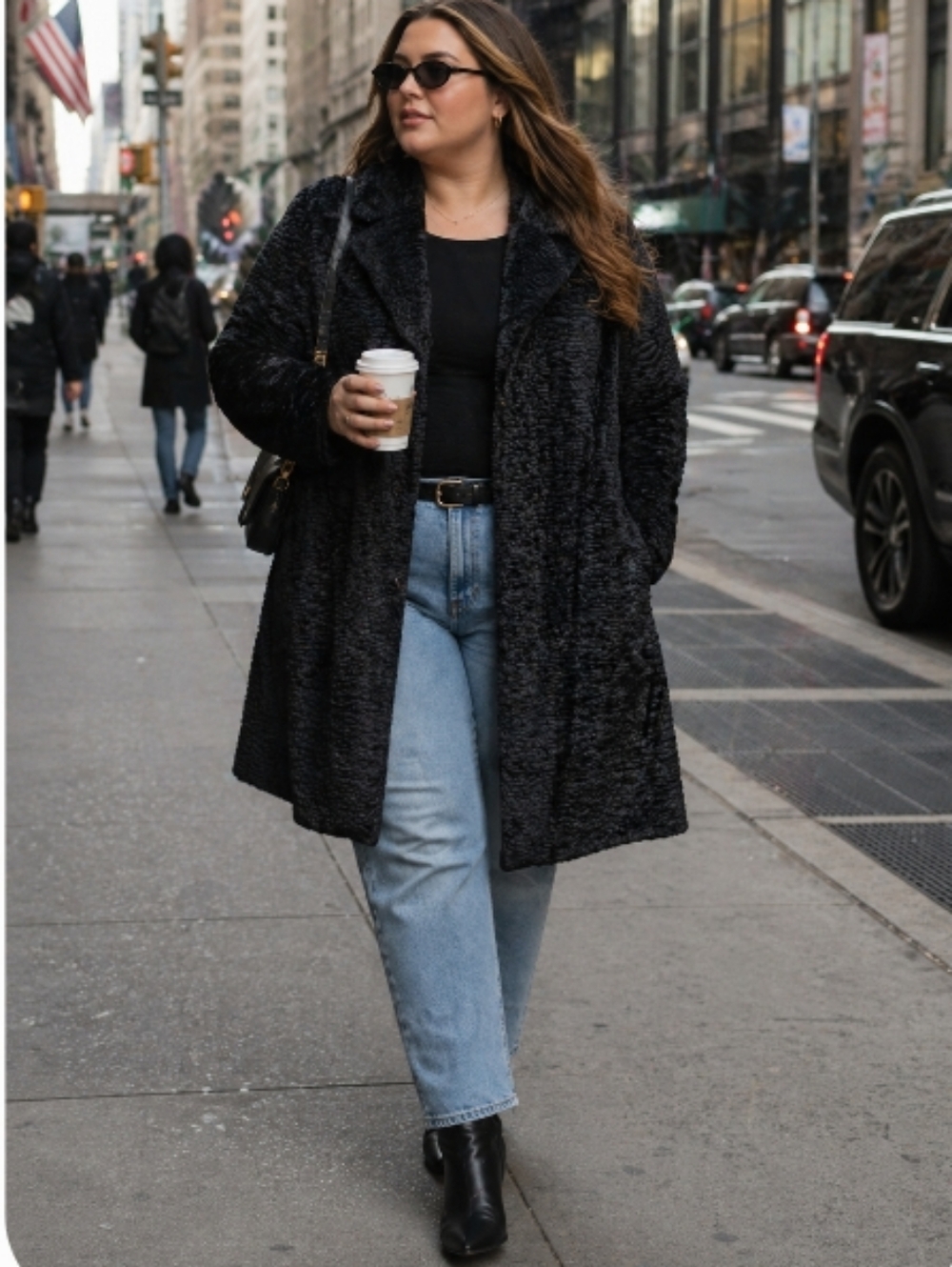 Kristen Blake Coat Black Textured Large
